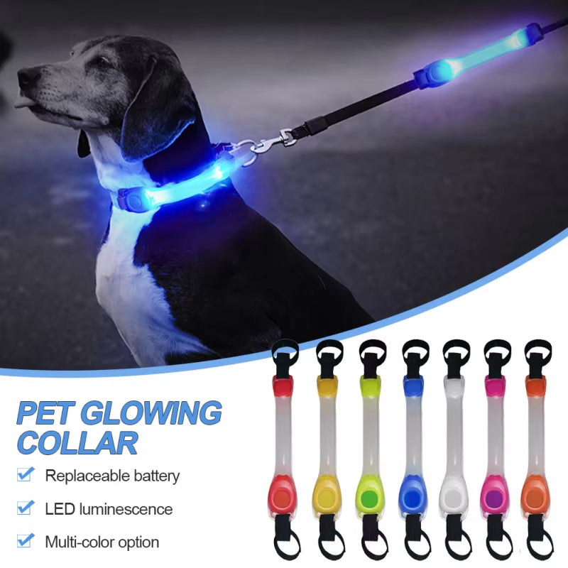 Dog anti Lost Safety Glowing Collar Multi-Color Pendant Outdoor Waterproof Warning Led Flashing Light Strip Pet Traction Supplie