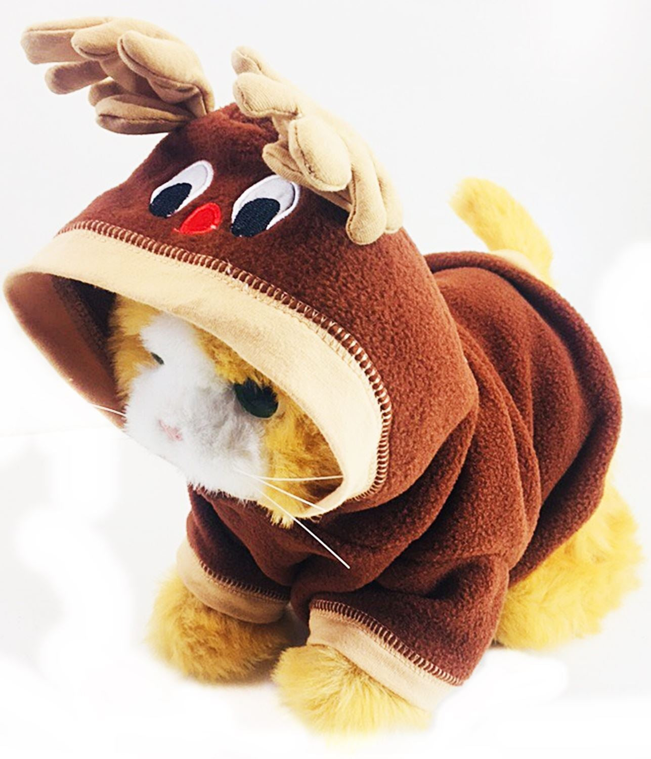 Christmas Pet Reindeer Outfit Xmas Dog Cat Coat Puppy Costume Hoodie Cloth 30Cm