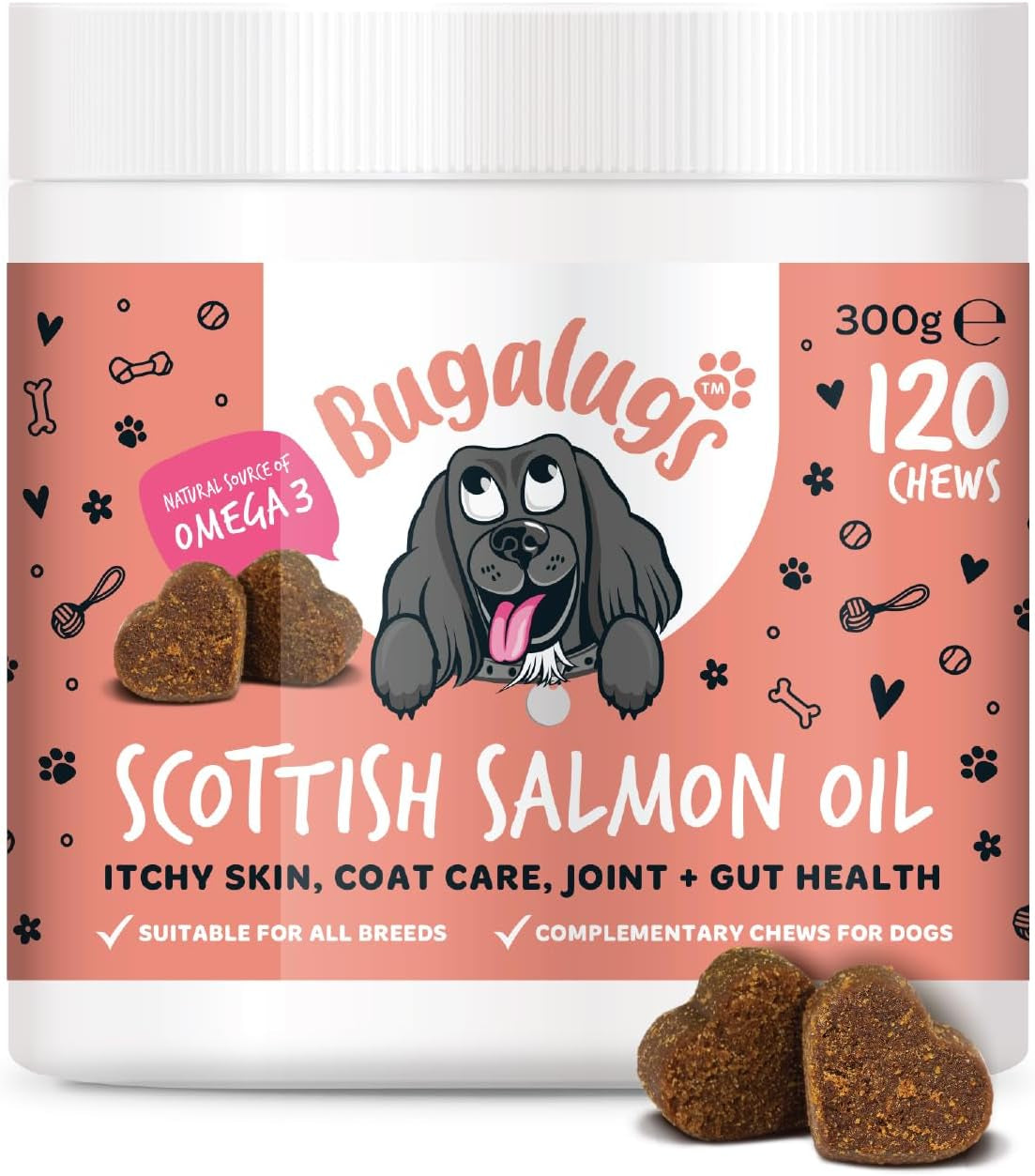 Scottish Salmon Oil for Dogs & Cats, Dog Supplement Support for Skin and Coat, Itchy Skin & Moulting, Omega 3 Fish Oil (Salmon, 500Ml)