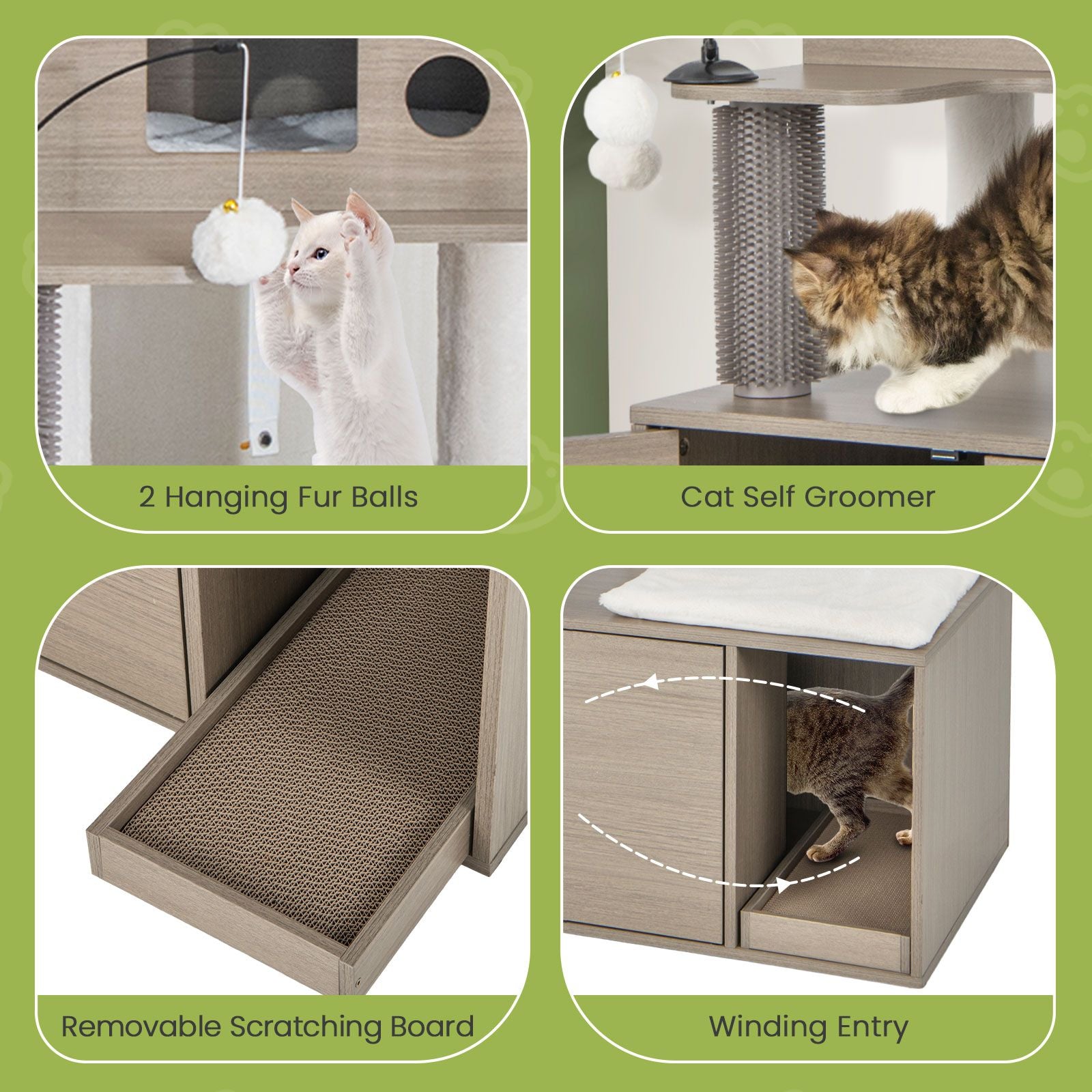 Cat Tree with Litter Box Enclosure