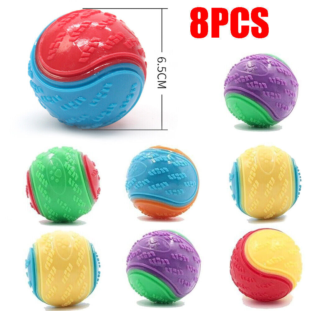 Scooby-Doo Durable Squeaky Set of 8 Dog Balls for Teeth Cleaning Interactive