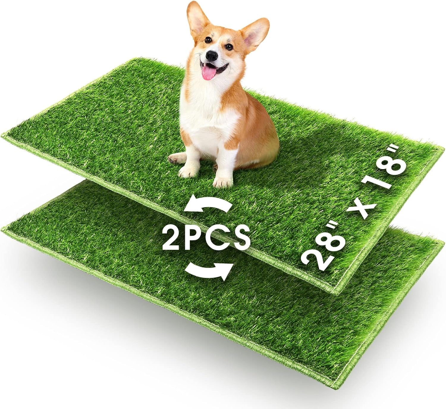 Dog Toilet Indoor Puppy Training Pad, Dog Potty Pet Training Grass Mat, Removable Waste Tray for Easier Clean Up, Non-Toxic Artificial Turf, (76×51 Cm)