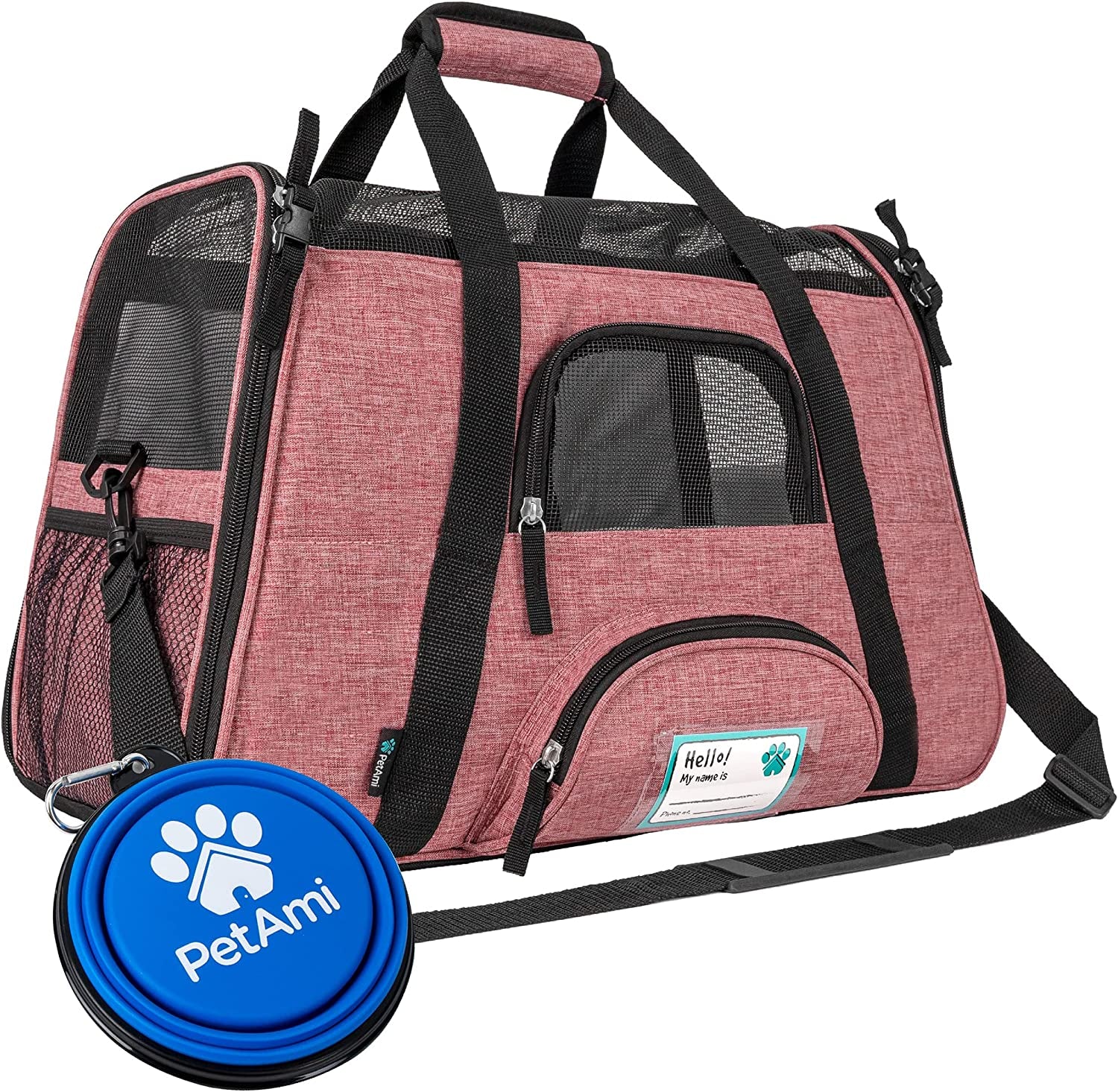 Airline Approved Pet Carrier for Cat, Soft Sided Dog Carrier for Small Dogs, Cat Travel Supplies Accessories for Indoor Cats, Ventilated Pet Carrying Bag Medium Large Kitten Puppy, Large Pink